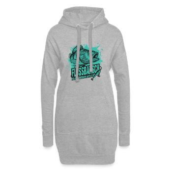 Flussbarsch – Der Stachelritter - Hoodie-Kleid - Grau meliert - Vorne