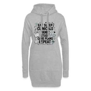 Medizinische Lernliebe Motiv - Hoodie-Kleid - Grau meliert - Vorne