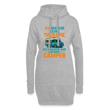 slogan camping Camping, j’ai besoin de mon camping-car - Sweat-shirt à capuche long Femme - gris chiné - Devant