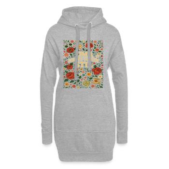 oma stil spruch, oma hatte schon stil - Hoodie-Kleid - Grau meliert - Vorne