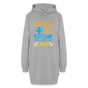 Vacances en croisière familiale de l’équipe d’anniversaire 2026 - Sweat-shirt à capuche long Femme - gris chiné - Devant