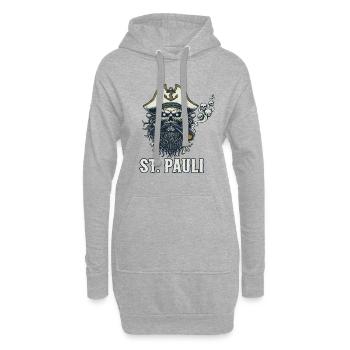 St Pauli Hamburg Paulianer Totenkopf Hafen Kapitän - Hoodie-Kleid - Grau meliert - Vorne