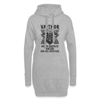 VA-THOR – Comme un père, mais plus puissant - Sweat-shirt à capuche long Femme - gris chiné - Devant