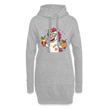 Licorne de fête, chemise cocktail pour la gueule de bois - Sweat-shirt à capuche long Femme - gris chiné - Devant