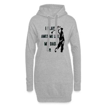 Je joue au golf super bien comme mon père - Sweat-shirt à capuche long Femme - gris chiné - Devant