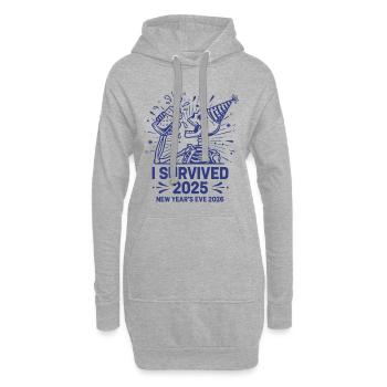 J’ai survécu au réveillon du Nouvel An 2025 2026 - Sweat-shirt à capuche long Femme - gris chiné - Devant