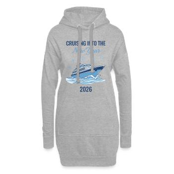 Feuerwerk auf dem Weg ins neue Jahr 2026 - Hoodie-Kleid - Grau meliert - Vorne