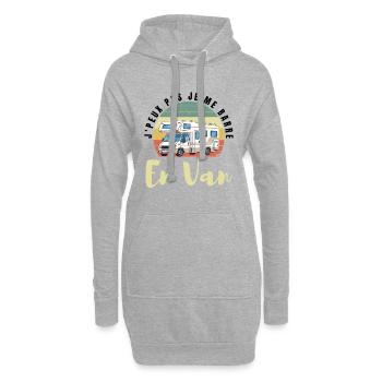 Ich kann nicht, ich fahre mit einem Van weg. - Hoodie-Kleid - Grau meliert - Vorne