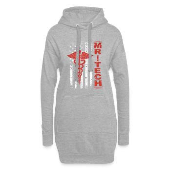 Drapeau Caducée rouge de MedTech - Sweat-shirt à capuche long Femme - gris chiné - Devant