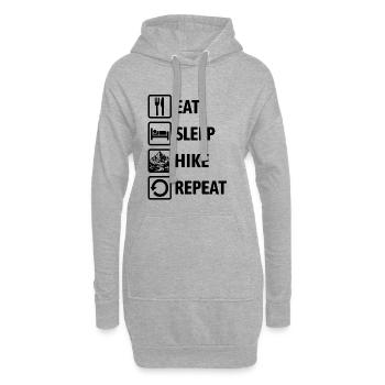 Mange, Dors, Randonnée, Répéter - Randonnée - Montagnes - Sweat-shirt à capuche long Femme - gris chiné - Devant