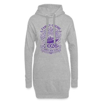 Croisière en famille 2026 Bonne année Salut - Sweat-shirt à capuche long Femme - gris chiné - Devant