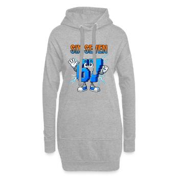 67 Gen Alpha Six Sieben Italienisch 6 7 Brainrot - Hoodie-Kleid - Grau meliert - Vorne