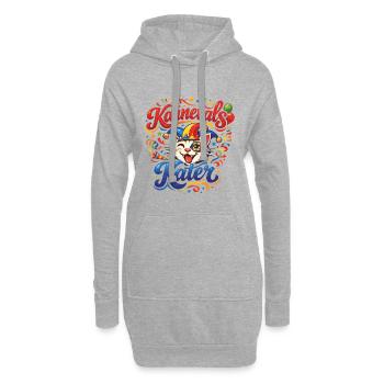 Costume de carnaval de chat - Sweat-shirt à capuche long Femme - gris chiné - Devant