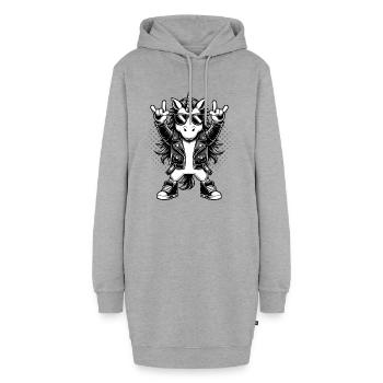 Rock, Rocker, Rock Musik, Heavy Metal, Rock Hand - Hoodie-Kleid - Grau meliert - Vorne