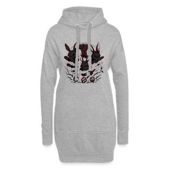 böse osterhasen dabbing, dark easter gang - Hoodie-Kleid - Grau meliert - Vorne