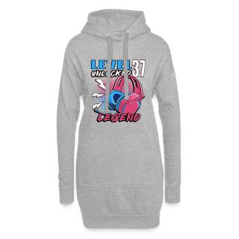 Casque néon Legend niveau 37 - Sweat-shirt à capuche long Femme - gris chiné - Devant