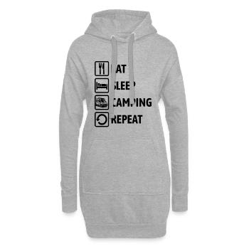Manger Dormir Camping Répéter - Camping-car - Sweat-shirt à capuche long Femme - gris chiné - Devant