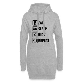 Manger Dormir Répéter - Cyclisme - Sweat-shirt à capuche long Femme - gris chiné - Devant