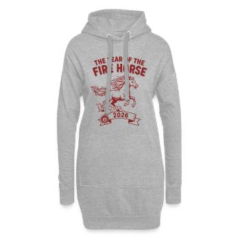 Die Feier des Jahres des Feuerpferdes 2026 - Hoodie-Kleid - Grau meliert - Vorne