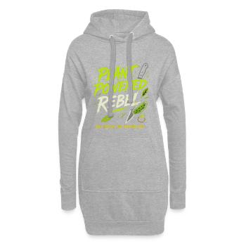 Rebel Vegan à propulsion végétale, chemise sans viande - Sweat-shirt à capuche long Femme - gris chiné - Devant