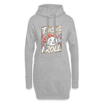 Sushi C’est comme ça que je roule Passionné de cuisine japonaise - Sweat-shirt à capuche long Femme - gris chiné - Devant