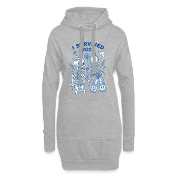 J’ai survécu à la fête de célébration du squelette 2025 - Sweat-shirt à capuche long Femme - gris chiné - Devant