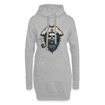 Kapitän Totenkopf Seemann Nautik Meer See Boot - Hoodie-Kleid - Grau meliert - Vorne