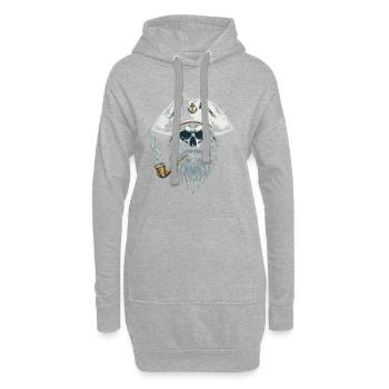 Kapitän Totenkopf Seemann Nautik Meer See Boot - Hoodie-Kleid - Grau meliert - Vorne
