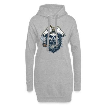 Kapitän Totenkopf Seemann Nautik Meer See Boot - Hoodie-Kleid - Grau meliert - Vorne