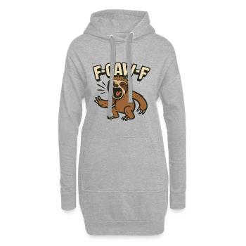 F caw F Paresseux, Chemise Fatiguée Amusante - Sweat-shirt à capuche long Femme - gris chiné - Devant