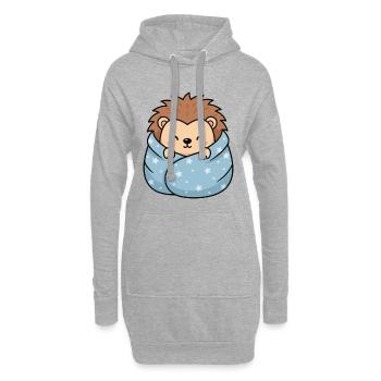 Câlin Étoile-hérisson - Sweat-shirt à capuche long Femme - gris chiné - Devant