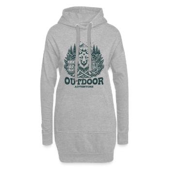 Aventure en plein air | Nature - Camping - Randonnée - Sweat-shirt à capuche long Femme - gris chiné - Devant