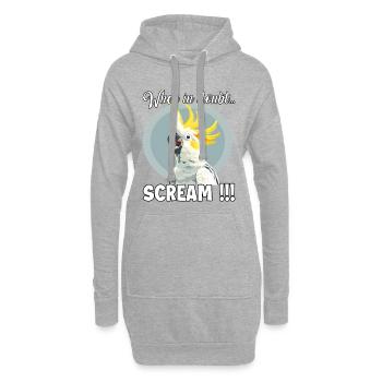 Drôle de cacatoès, oiseau hurlant pour moi, cacatoès - Sweat-shirt à capuche long Femme - gris chiné - Devant