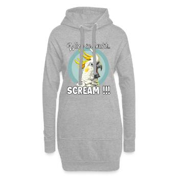 Cadeau créatif pour les amateurs de cacatoès et d’oiseaux - Sweat-shirt à capuche long Femme - gris chiné - Devant