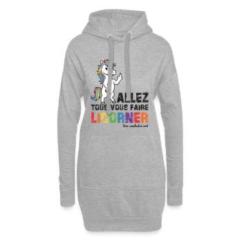 Licorner Rebel – hol euch alle, Licorner - Hoodie-Kleid - Grau meliert - Vorne