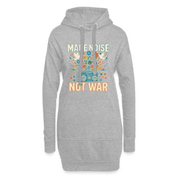 Faites du bruit, pas la guerre, la paix musique chemise - Sweat-shirt à capuche long Femme - gris chiné - Devant