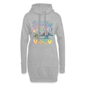 Voyage d’anniversaire à New York - Sweat-shirt à capuche long Femme - gris chiné - Devant