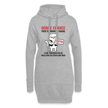 Verlassen, Kollege und neuer Job, viel Glück - Hoodie-Kleid - Grau meliert - Vorne