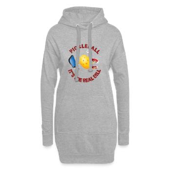 Pickleball: Es ist der wahre Dill - Hoodie-Kleid - Grau meliert - Vorne