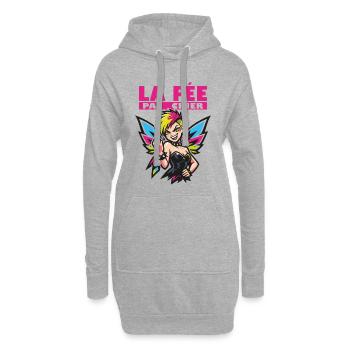 La Fée pas chier - Madame Rebelle - Sweat-shirt à capuche long Femme - gris chiné - Devant