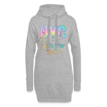 NYC Girls Trip 2027 - Hoodie-Kleid - Grau meliert - Vorne