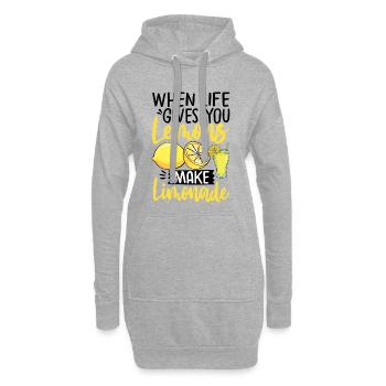 Quand la vie te donne des citrons, fais de la limonade - Sweat-shirt à capuche long Femme - gris chiné - Devant