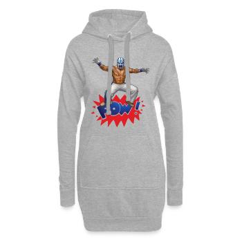 WRESTLER MAN – nette Leute - Hoodie-Kleid - Grau meliert - Vorne