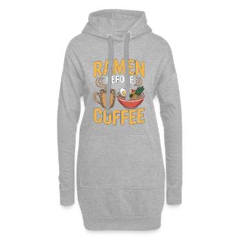 Ramen Before Coffee Noodle Bowl Coffee Lover - Hoodie-Kleid - Grau meliert - Vorne