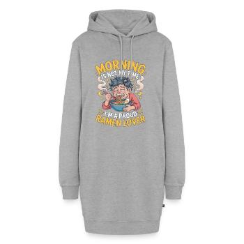 Ramen Morning Is Not My Time Noodle Bowl Lover - Hoodie-Kleid - Grau meliert - Vorne