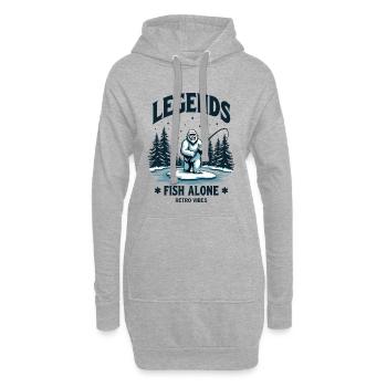 Legends Fish Alone Bigfoot Sasquatch Retro Style - Hoodie-Kleid - Grau meliert - Vorne