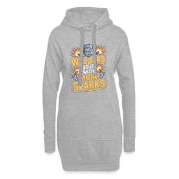Welders Do It With More Sparks Mechanic Welding - Hoodie-Kleid - Grau meliert - Vorne