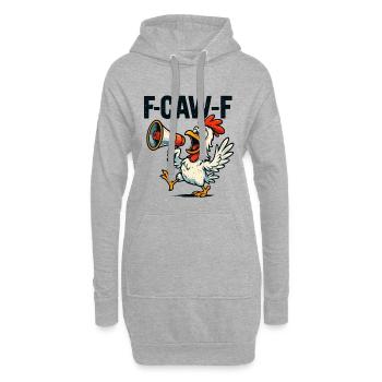F caw f alerte poulet, chemise comique drôle - Sweat-shirt à capuche long Femme - gris chiné - Devant