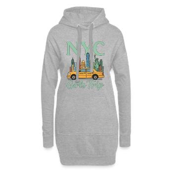 NYC Girls Trip - Hoodie-Kleid - Grau meliert - Vorne