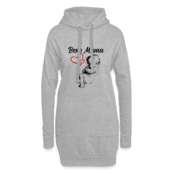 Meilleure maman - Sweat-shirt à capuche long Femme - gris chiné - Devant